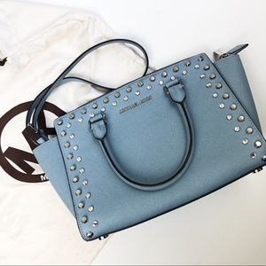 Michael Kors Selma Medium Jewel Blue Satchel